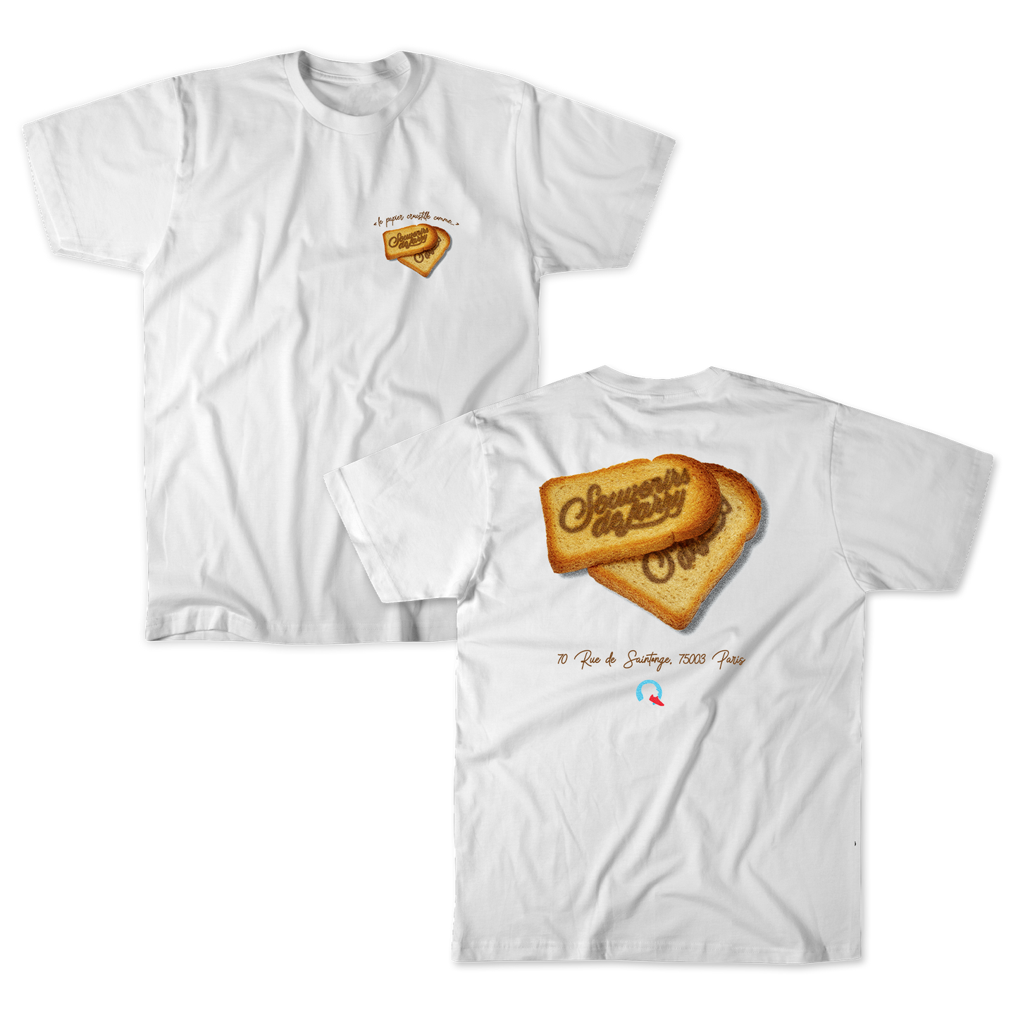 T-SHIRT BLANC "LE PAPIER CROUSTILLE COMME…"