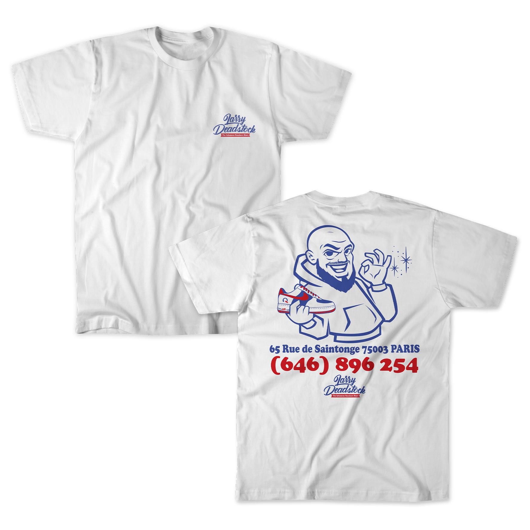 T-SHIRT BLANC "INFAMOUS LARRY"